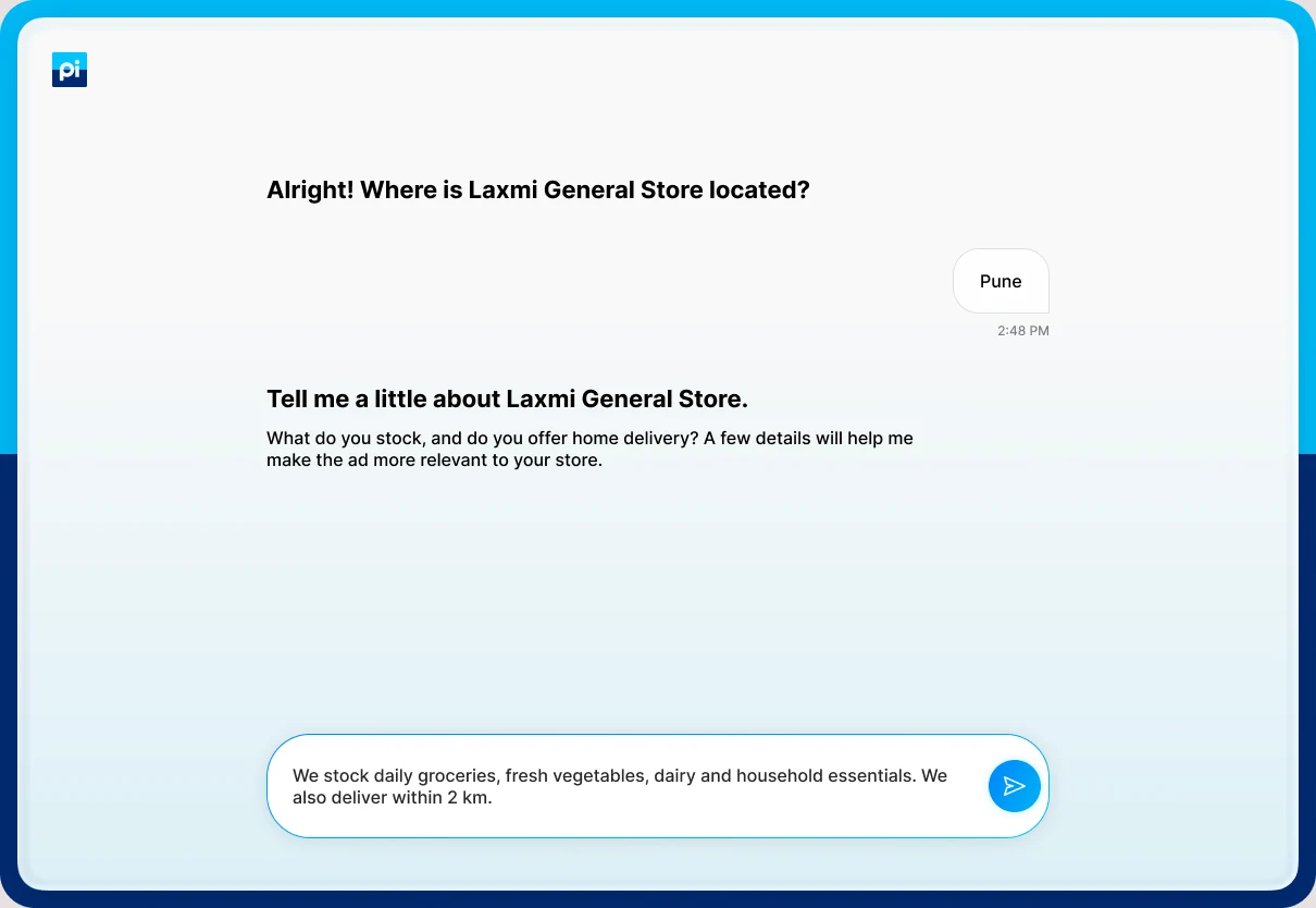 Description sent and shown as a message